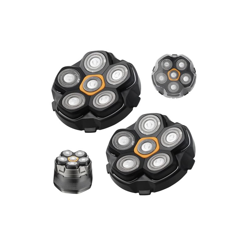 2pcs Magnetic 6 Blade Head Shaver Replacement Heads for Doao