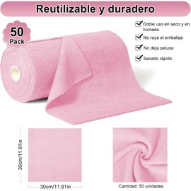 Paquete de 50 Rollo de Toallas de Microfibra, Rollo Microfibra 30 x 30 cm, Ultraabsorbentes, Paño de Limpieza de Reutilizables para El Hogar, Cocina, Coches