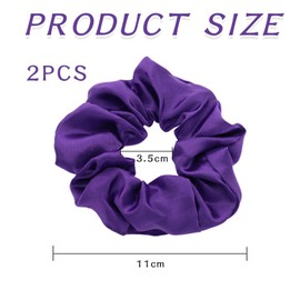 Pack of 2 Headbands for Women, Purple Velvet Headbands, Soft Ponytail Headbands, Curly Headbands with Ball Head, Elastic Headbands, Hair Accessories for Girls and Women