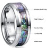 VAKKI Tungsten Carbide Ring with Abalone Shell Inlay for Men