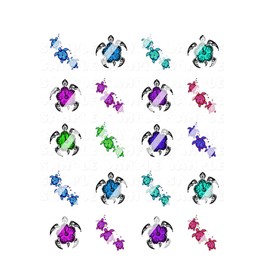 Sea Turtles Family Nail Art Decals - Waterslide Decals - Design #ST108