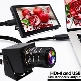 ELP Cámara USB HDMI 4K con zoom manual, cámara web de enfoque variable, cámara de PC, mini cámara de primer plano para computadora H.264, telescopio, 