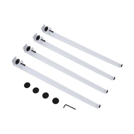 AOOCHU Adjustable Metal Table Legs,Tables Clamp Legs 28In F-Shaped 4Pcs with Foot Pads for Dining/Computer/Office Desk, Suitable Table Boards Thickness Within 4.5Cm/1.77In Max-Load 110.23Lbs (White)