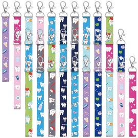 Equsion 30 Pcs Dental Gifts Bulk Dental Assistants Recognition Weeks Lanyard Keychains Gifts Lovely Key Rings for Dentist Dental Patients Dental Assistants for Birthday Graduation Party Supplies