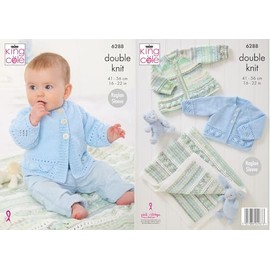 King Cole Knitting Pattern Double Knit Babies Jacket, Cardigan & Blanket (6288)