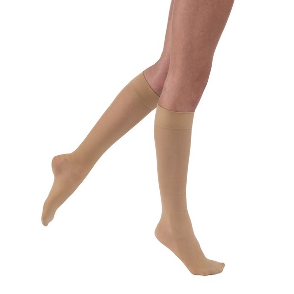 JOBST BSN Medical 119018 Jobst Ultra Sheer Compression Stocking, Knee High, 30-40 mmHg, Closed Toe, Full Calf, X-Large, Natural