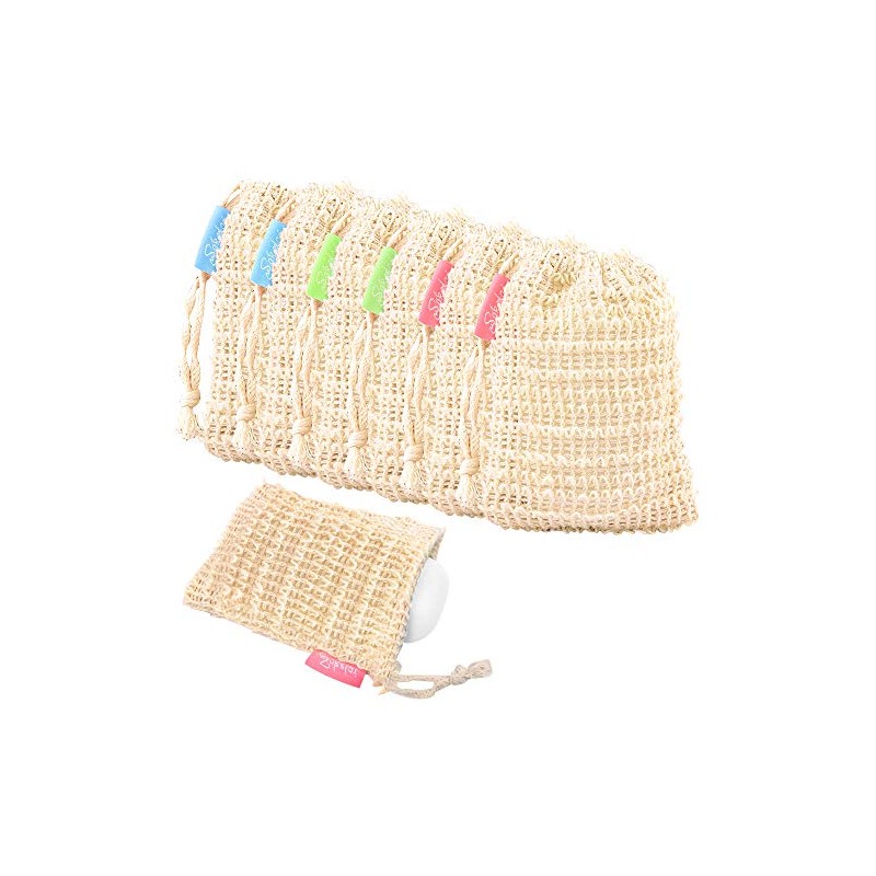 6 bolsas de jabón de sisal natural, bolsas de jabón