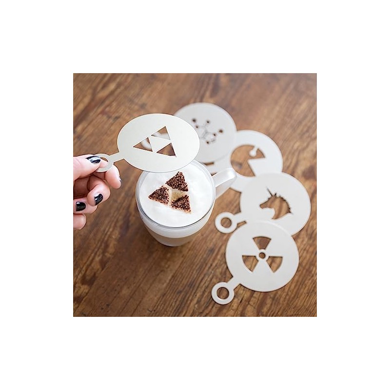 getDigital Nerdy Cappuccino Stencil Set: 5 Stainless Steel Stencils for