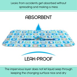 Lessy Messy-Waterproof Baby Diaper Changing Mat: Portable Changing Pad-The Only Diaper Changing Mat That is Washable at high temperatures and Extra Large (Animal Print)