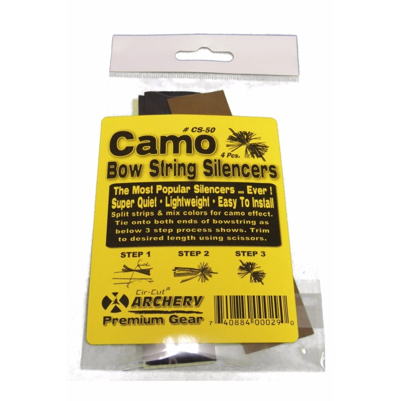 CIR-CUT ARCHERY CAMOUFLAGE Whisker BOW STRING SILENCERS Archery COMPOUND RECURVE