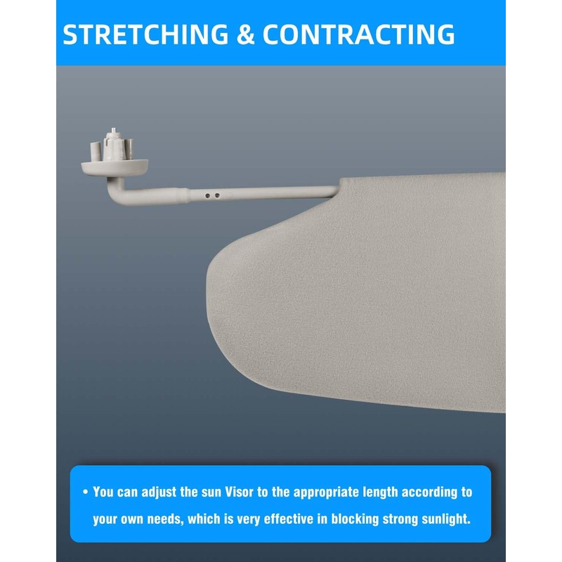 SHENKENUO Gray Left Driver & Right Passenger Side Sun Visor