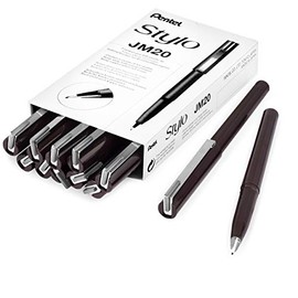 Pentel JM20 Stylo Disposable Fountain Pen – Grey Ink - Pack of 12