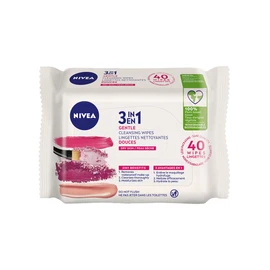 NIVEA 3-in-1 Biodegradable Face Cleansing & Make-Up Removing Wipes for Dry Skin, 40 Wipes