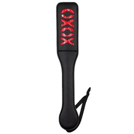 MILOPEDOX Riding Crop for Horses, Faux Leather Short Paddle, Double Layer Crop Black 12"