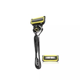 Prosheild 프로쉴드 옐로우 면도기 핸들+면도날2p Proshield Yellow Razor Handle + 2 Blade Refills