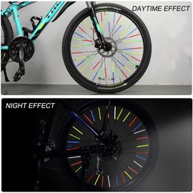 Rurumi Bicycle Wheel Spoke Mount Reflector, Set of 72, Reflective Clips, Easy Installation, Wheelchair (6 Colors Mixed)