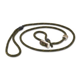 Dog Lead with Collar 6 mm, Moxon Lead, Slip Lead, Agility Lead with Pull Limit, Stag Horn Pull Stop (Olive/Green, 100 cm)