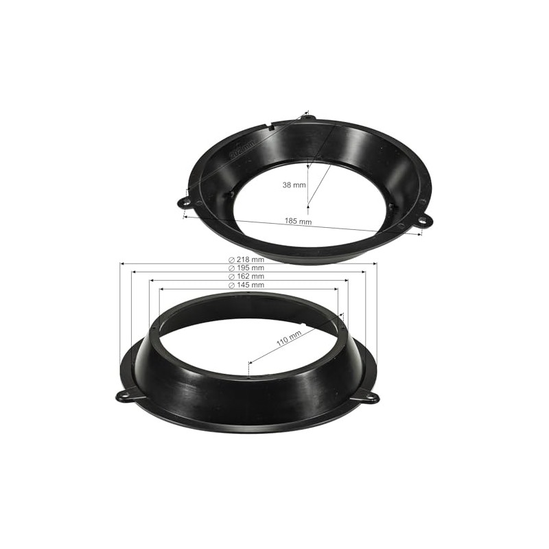 Front Door Speaker Adaptor Rings for Fiat Panda 2003-2012 –