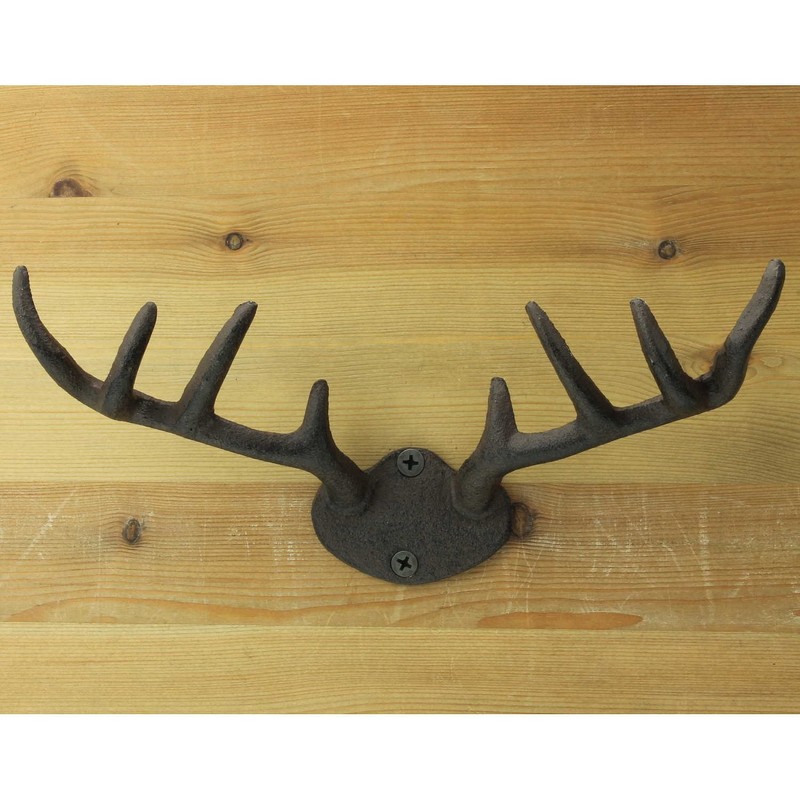 Macosa SA05446 Wall Hook Antlers Vintage Retro Antique Deer Metal