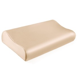THXSILK 19 Momme 100% Mulberry Silk Pillowcase for Contour Memory Foam Pillow, Contour Pillow Case Cover, Cervical Pillow Case, Pack of 1(Champagne, 24"x14"x4.7"/3.9")