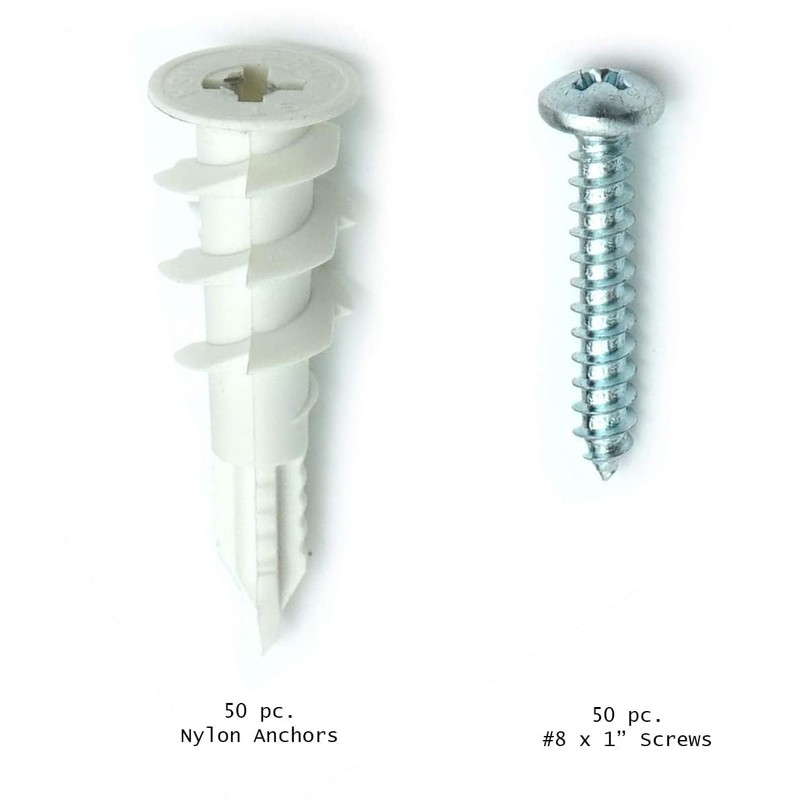 CONFAST 100 Pack Nylon Self-Drilling Drywall/Hollow-Wall Anchor Kit with Screws