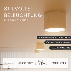 MATO Surface-Mounted Spotlight GX53 White - IP44 Splash-proof - Diameter 80 x 60 mm - Surface-Mounted Spotlight with GX53 Socket - Aluminium Ceiling Spotlights Surface-Mounted 230 V, Surface Mounted