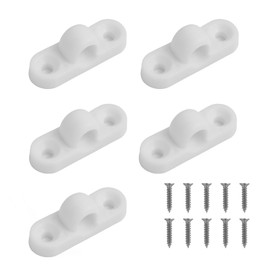 Jecdfs Set of 5 Plastic Awning Eyelets, Wall Eyelets for Caravans and Motorhomes, Tent Eyelets Camping White, 8 mm Pin Opening, for Attaching Sun Sails and Awnings