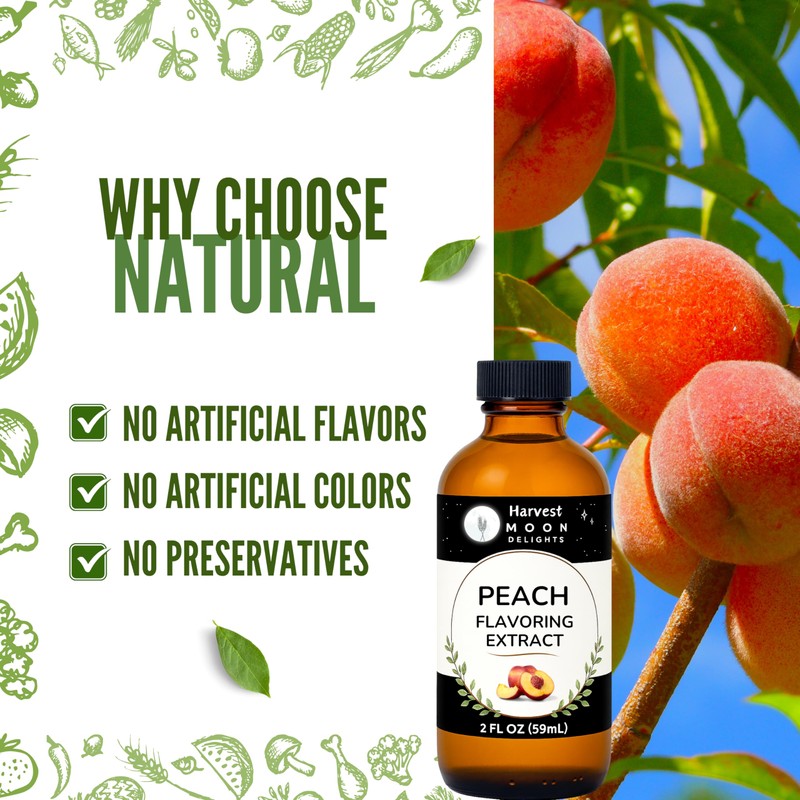 Natural Peach Extract - 2 oz - Water-Soluble - By