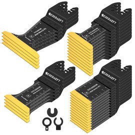 EXKRAEFT 30 PCS Oscillating Tool Blades, Universal Titanium Multi Tool Blades for Metal Nails Wood Plastic and Hard Material, Oscillating Saw Blades Fit Dewalt Milwaukee Ryobi Rockwell Fein