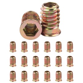 Pack of 20 Screw Nuts M8 x 20 mm, Jeboler Threaded Inserts Insert Nuts Threaded Sleeves Screw-In Sleeve, Threaded Insert Wood Screw-In Sleeve Nut, Zinc Screw Sleeves for Wooden Furniture