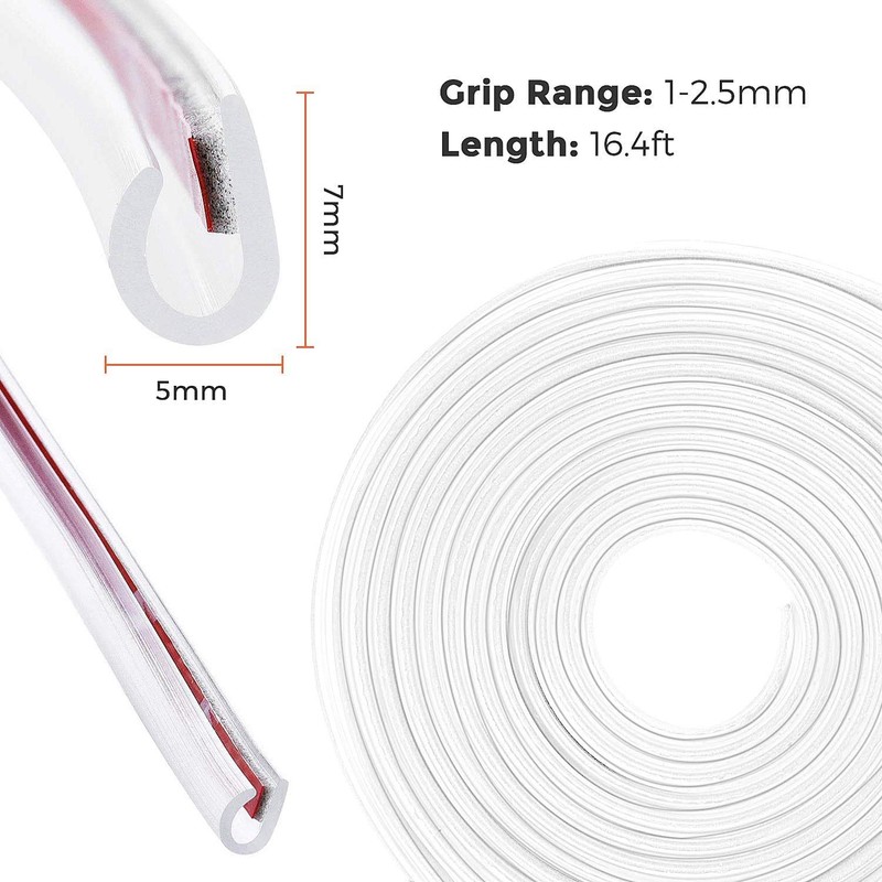 CTRICALVER Car Door Edge Protector, 5M Car Edge Trim Seal