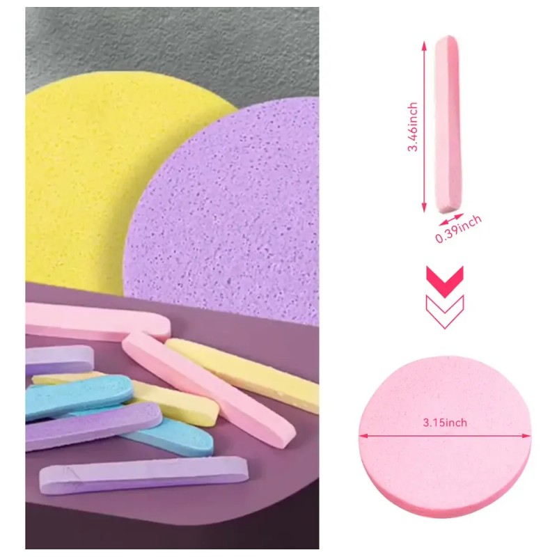 120 Pc Esponja Facial Comprimida Para Limpieza Y Exfoliación