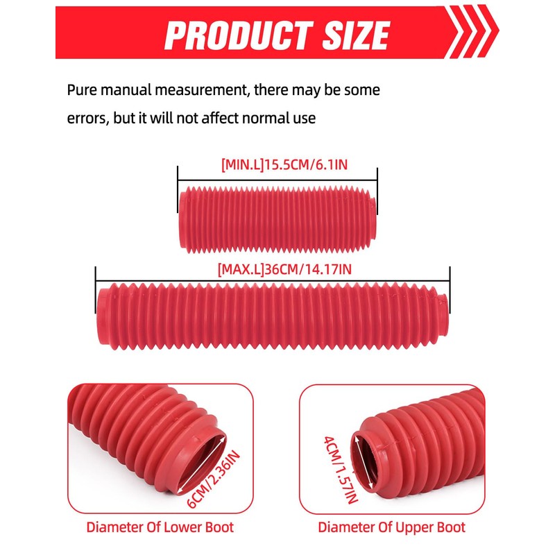 NACORE Motorcycle Fork Cover Boots Universal Front Shock Tube Absorber