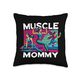 Muscle Mommy - Bodybuilding Exercise Gym Fit Pump Cover Throw Pillow