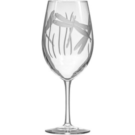Rolf Glass Dragonfly All Purpose Wine Glass 18 ounce - Stemmed Wine Glasses Set of 2 – Lead-Free Glass- Etched Large Wine Glasses - Made in the USA - A Classic