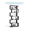 Tangkula 6 Shelf Bookcase, Modern S-Shaped Z-Shelf Style Bookshelf, Multifunctional