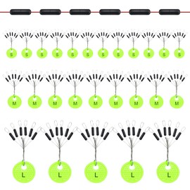 Annyswit 150 Pieces Rubber Stoppers Fishing 6 in 1 Line Stopper Fishing Small S/M/L Cylindrical Stopper Rubber Beads Fishing Trout for 0.1-0.43mm Line Stopper Fishing and Sinker Stops (M)
