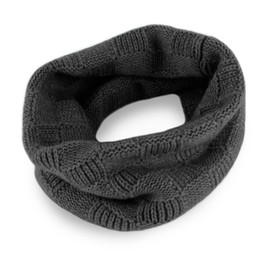 Love Cashmere Mens Checked 100% Cashmere Snood - Dark Gray - made in Scotland - RRP $160