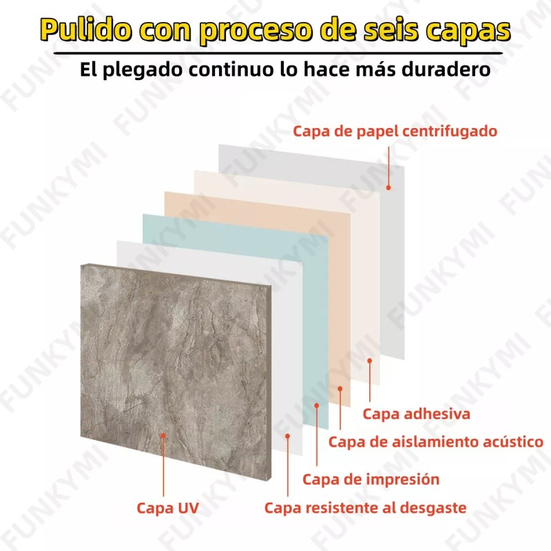 FUNKYMI Azulejo De Mármol De Vinilo Autoadhesivas Para Suelo 30x30cm