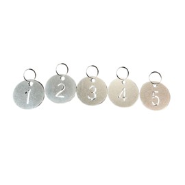 S.T.S.G Number Tag, Door, Stainless Steel, Double Sided, Number Tag, Cloak, Keyring, Locker, Door Number, Waterproof (Round, No. 1 to 5)