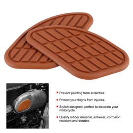 Qiilu Motorcycle Tank Pads, 1 Pair Motorcycle Fuel Tank Traction Pad Protector Vintage Universal Knee Joint Tank Sticker Tank Protection Covers Tank Protection Caps (Brown)