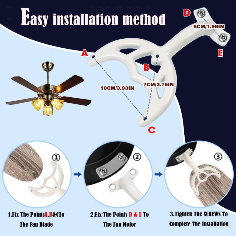 ZIYOUGOU 42’’ Replacement Ceiling Fan Blades Arm,5pc. (white)