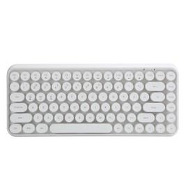 Ajazz Wireless Keyboard Bluetooth 84 Keys Retro Round Keycap Gaming Office Supplies 308IIvory White