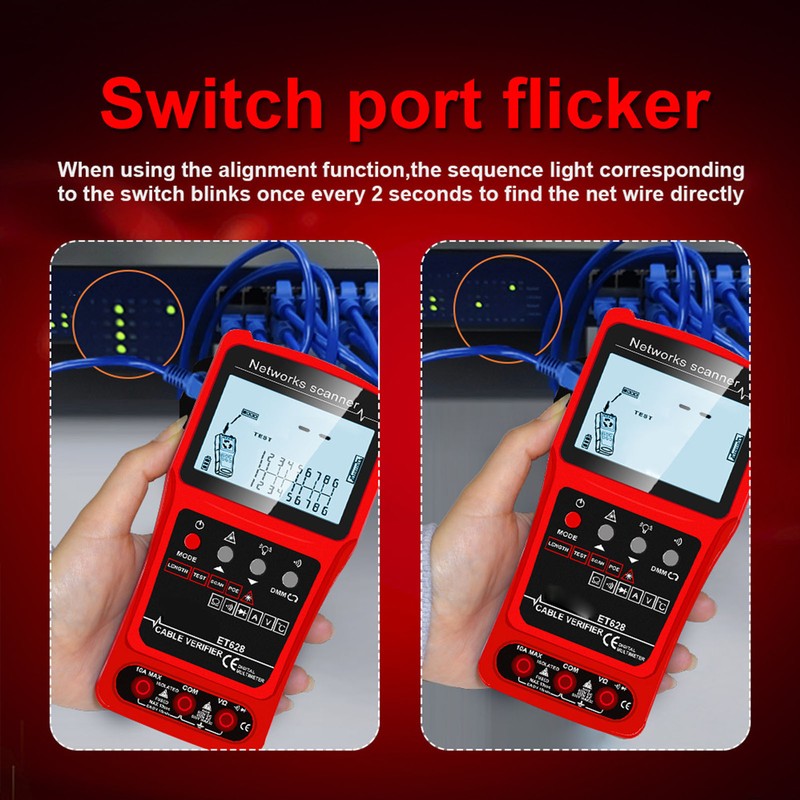 Network Cable Tester Tracer Kit Multifunctional CAT5 CAT6 Ethernet Wire