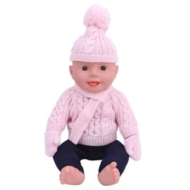 Girl Doll Clothes, Baby Doll Fashion Pants Hat Scarf Gloves Creative Design Casual Wear Accessories Doll Clothes Set for 18 inch Baby Doll(Pink)
