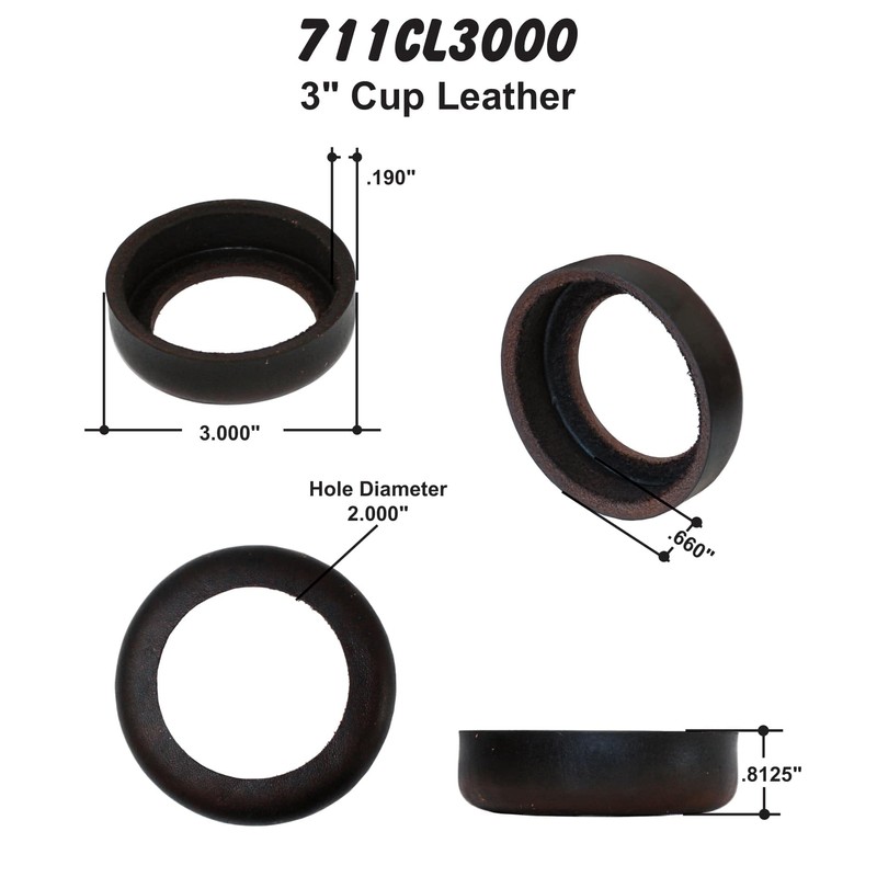 Merrill MFG 711CL3000 3" X 2" Universal Cup Leather, 2.98