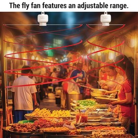 Fly -Fan, Ruhiger Hängefan für Picnic Restaurant Party BBQ, Haltet Lästige Luft, Frische Luft mit Minimaler Wartung, Idealer Gebrauch Im Freien Im Freien Im Freien Im Freien Im