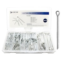 1000 Piece Cotter Pin Assortment Kit - 6 Sizes (1/16” to 5/32”) Durable Split Pins with Case, Corrosion-Resistant for Tractors, Trailers, Marine & Industrial Machinery - Bulk Multi-Size Cotter Key Set