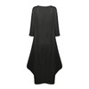 Jacansi Women Casual Party Oversize Cotton Linen Asymmetric Hem Swing