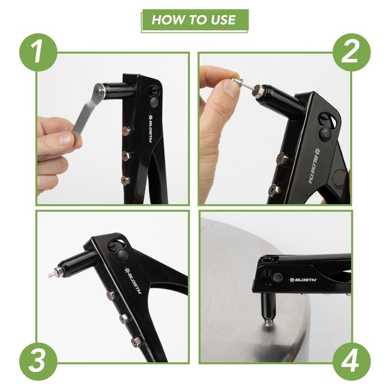 BLOSTM Pop Rivet Gun Set - 100 PCS Pop Rivets